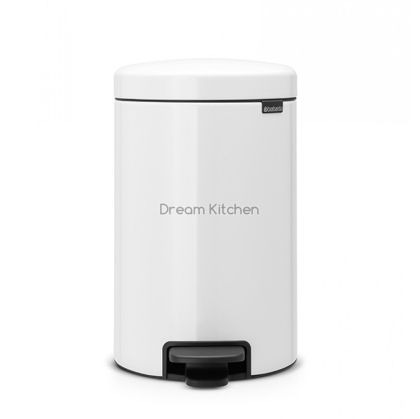 Кош с педал New Icon 20л D/стом.,пластм./бял